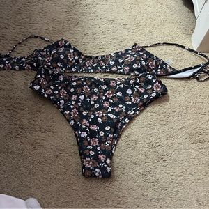 Flower Print Shein Two Piece Bathing Suit